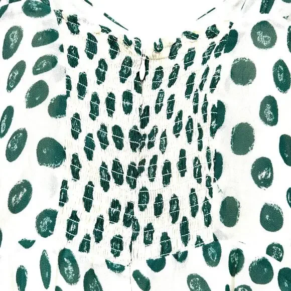 Reformation Fulton Midi Dress Green Polka Dot Slit Tapioca 8 Spring Leopard - Picture 10 of 12